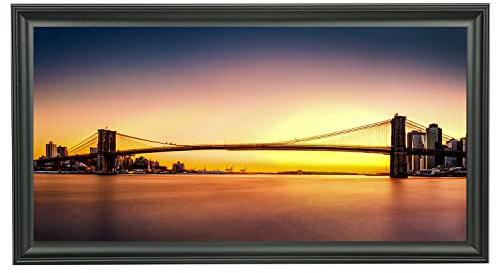 LTYHHK Cadre photo panoramique 25,4 x 50,8 cm, en bois massif, cadre pour affiche de 25,4 x 50,8 cm, cadre photo mural familial de 25,4 x 50,8 cm, noir (LMK08b)