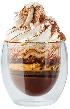 wisefood Espressoglas 80 ml, 2 x 4 set (8 glas), dubbelväggiga termoglas i svävande ook med isolerande effekt, espressoglas av borosilikatglas
