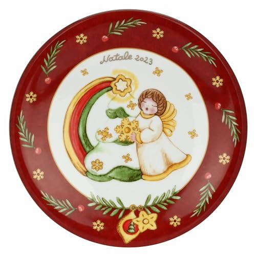 THUN - Piattino dessert Limited Edition 2023 in Porcellana, Linea Desideri di Natale, Ø 20 cm