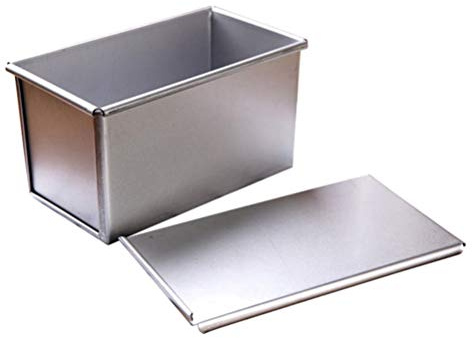 Loaf Pan with Lid, 1lb Pullman Bread loaf tin,Non-Stick Rectangle Flat Toast Box,Toast Mold,Rectangle Bread Cake Mould for Oven Baking 25 * 15 * 15