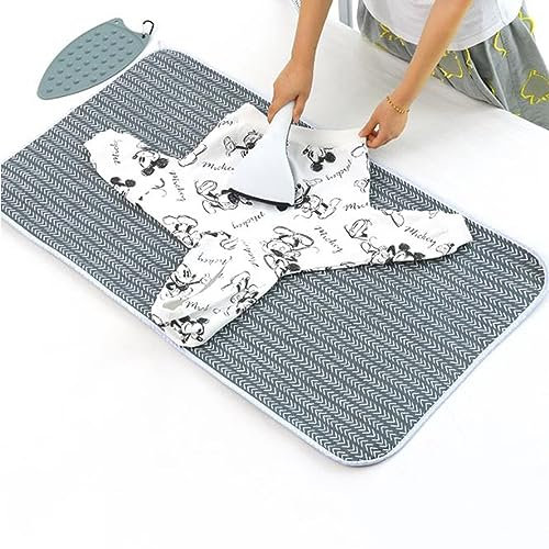 KADEUX Manta De Planchado Portátil, Manta De Planchado para Mesa, Plegable Estera De Planchado, Resistente Al Calor Estera De Planchado (Color : Black)