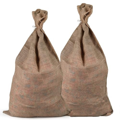 2 Pezzi Sacco di iuta grande, sacco di patate, antigelo per piante, svernamento, sacco da giardino, sacchetto di iuta multifunzionale, resistente, portata 90 kg