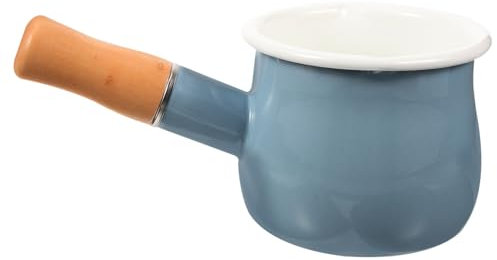 Mikinona Cacerola Para Calentar Leche Mini 10 Cm Esmalte Gris Asa Ergonómica Resistente Oxidación Para Bebés Cocina Diaria y Elaboración De Salsas