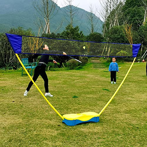 Badminton-Sets für Hinterhöfe, 1,5 m hohes Badminton-Tennisnetz für Kinder, Jugendliche und Erwachsene, tragbares Volleyball-Netzsystem mit Tragetaschenbasis