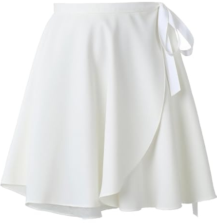 Baisdan Jupe Danse Classique en Mousseline de Soie Jupe Portefeuille de Ballet avec Ceinture Adjustable pour Femmes, Filles