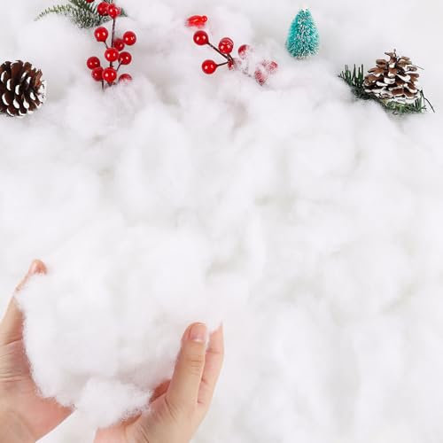 FOIMAS Christmas Fake Snow,Artificial Snow Cotton Fluffy Snow Blankets for Christmas Winter Village Craft Supply,3.6oz/100g