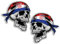 Vinyl-Aufkleber #82126 Kroatien Totenkopf-Aufkleber, Motiv: kroatische Flagge, cooles Biker-Auto, Reisen, Urlaub, Pirat, patriotisch, Gepäck, Scrapbooking, 2 x 15 cm