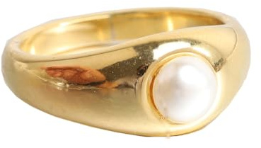 PAMTIER kvinnor rostfritt stål ring pärlring sötvattensodlade pärlor staplingsring smycke present till födelsedag, Metall, metall