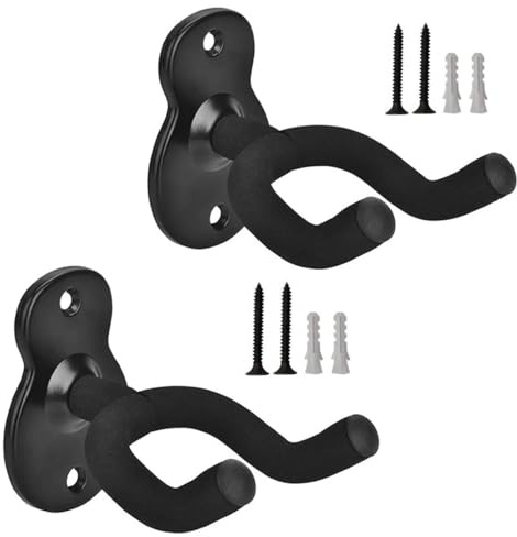 Lot de 2 supports muraux pour guitare, support mural pour ukulélé, violon, basse, accessoires pour instruments