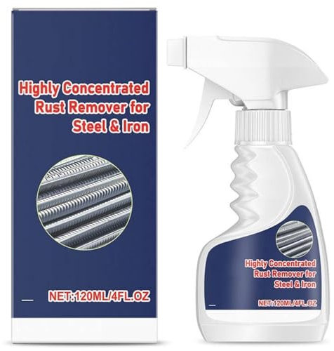 Dissolvant de rouille en métal très concentré pour métal, 120 ml en acier inoxydable, spray anti-rouille multifonctionnel, élimine efficacement la rouille de diverses surfaces métalliques