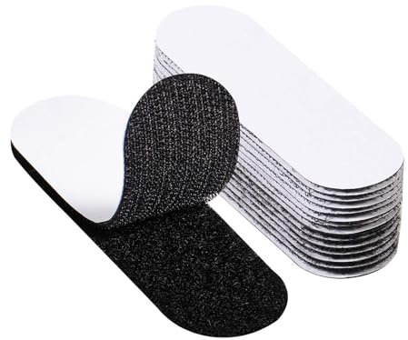Blendura Adhesivo Doble Cara, 10 Pares Hook y Loop, 3X10cm Adhesivo Doble cara Fuerte Cinta Adhesiva para Paredes, Suelo, Puerta, Plástico, Bricolaje, Doméstica