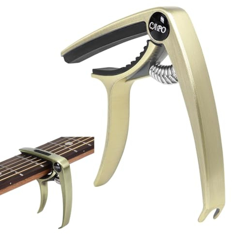 KEQAR Capotasto per chitarra (1 pezzo), facilissimo da usare, per chitarra western, chitarra acustica, chitarra elettrica, chitarra classica e ukulele