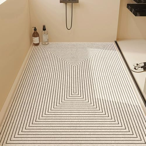 Surwin Tappetino Doccia Antiscivolo 80x120cm, Tappeto Doccia Antiscivolo | Tappetino da Bagno Luffa | PVC Morbido con Scarico Asciugatura Rapida | Vasca Bagno