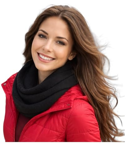 WARMIKUNA Infinity Scarf – Handwoven Wool & Pashmina – Warm & Sustainable Fashion (BLACK)