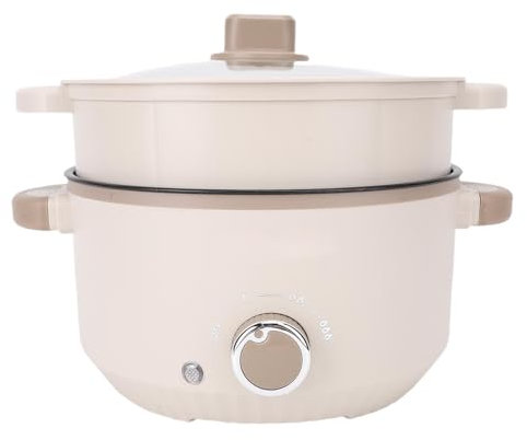 Mumusuki Marmite électrique multifonctionnelle avec cuiseur vapeur, grande capacité de 3 L, anti-brûlure, revêtement antiadhésif, pour soupe Raman, nouilles, (Plug UE 220V)