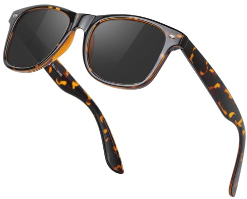 Gtievruo Occhiali da Sole da Uomo Polarizzati Quadrati Occhiali da Sole Retrò Protezione UV400 Occhiali Vintage per Uomo Donna Guida Pesca