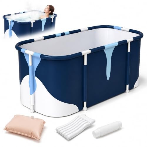 diceevil Vikbart badkar för vuxna, 140 x 60 x 50 cm, bärbar