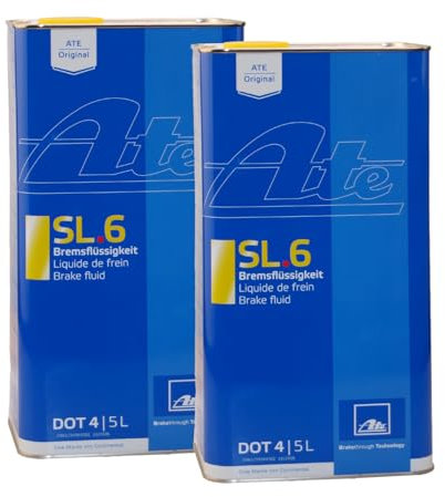 ATE 2X ORIGINAL Bremsflüssigkeit Brake Fluid SL.6 DOT 4 5 Liter / 03.9901-6403.2