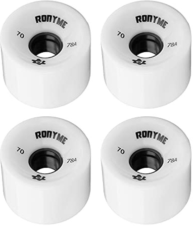 Colcolo Ruedas de Patinaje 70 Mm Longboard Wheels Cruiser Wheels Street, Conjunto de 4, Blanco