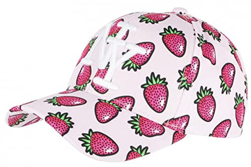 Hip Hop Honour Original Fruitus NY jordgubbstryck barnkeps från 7 till 12 år - pojke, rosa, One Size