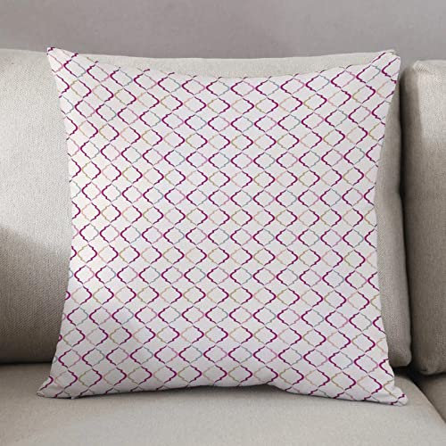 Kissenbezug 50 x 50 cm,Gitter, viktorianische antike ovale Formen Retro Antik traditionelle Vintag,Dekor Kissenhülle Kissenbezüge mit Verstecktem Reißverschluss, Couchkissen,Sofakissen Kopfkissenbezug