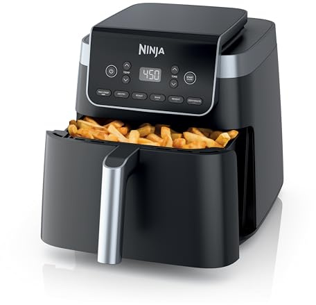 Ninja XL Air Fryer with MaxCrisp | 6.5 QT Capacity | 6-in-1 Max Crisp, Air Fry, Roast, Bake, Reheat & Dehydrate | 450°F Temp | 1750 Watts | Nonstick Basket, Crisper Plate & Recipe Guide | Grey | AF181