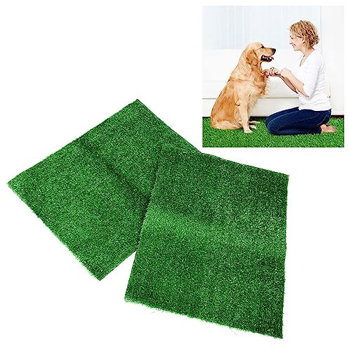 2 Uds Almohadillas de Césped para Perros,Alfombra de Puerta de Césped Artificial de Césped Artificial Césped Artificial Profesional Transpirable para Orinal para Perros (L)