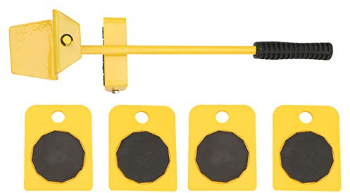 Sollevatore per Trasporto Oggetti Pesanti, Piastra Mobile Liscia con capacità di 150 Kg, Giallo per Mobili, Facile Usare e Riporre, Trasporto di Oggetti Pesanti