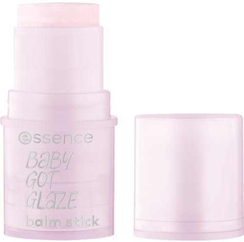 essence BABY GOT GLAZE balm stick, Highlighter, Transparent, pflegend, glänzend, strahlend frisch, vegan, ohne Konservierungsstoffe, ohne Parabene, ohne Mikroplastikpartikel, 1er Pack (4.5g)