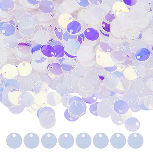 Dicosmetic 250 Pezzi di Paillettes Tonde per l'Artigianato 8mm Paillettes Tonde in Plastica Colorate Paillettes Piatti Tonde Sciolte per Cucito Fai da Te, Ricamo, Orecchini, Artigianato