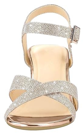 RLEHJN Wedge Sandals for Women UK Sale Clearance Mid Heel Sandals Plian Summer Shoes Ladies Bridal Sandals Ankle Strap Wedding Evening Shoes Fish Mouth Open Toe Sling Back Sandals Size 4.5-9.5