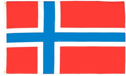 AZ FLAG - Lote de 2 banderas de Noruega - 90 x 60 cm - Bandera noruega 100% poliéster con ojales metálicos integrados