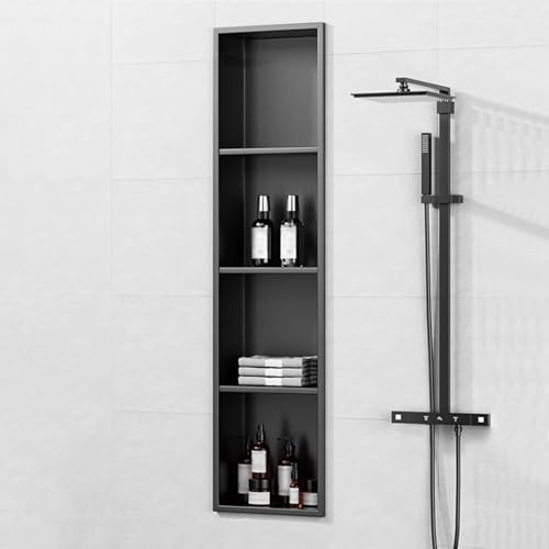 Stainless Steel Shower Niche Shelf LED Light Niche Recessed Wall Storage for Bathroom No Tile Installation Needed Tray Organisation