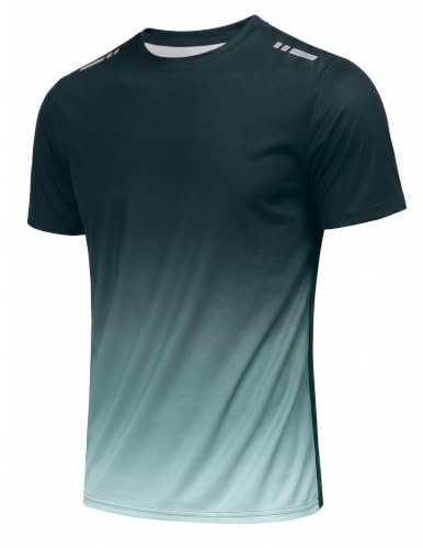 PINSPARK Mens T-Shirts Gym Tops for Men Quick Dry Running Shirts Sport Athletic Top UPF 50+ Short Sleeve Moisture Wicking Workout T Shirt