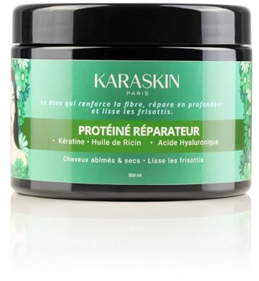 Karaskin - Masque Bo-to.x Capillaire Professionnel Protéiné Réparateur – Kératine, Huile de Ricin & Acide Hyaluronique – Soin Cheveux Abîmés & Secs – Lissant Anti-Frisottis - 500 ml