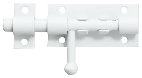 Mooche Verrous Loquet Porte Extérieur 19.5 CM, 304 Acier Inoxydable, Blanc