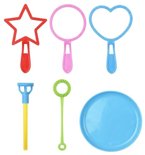 6 Pack Bubble Wands Set, Giant Bubbles Toys Set, Create Big Bubble (Bubbles Solution Not Included), Summer Garden Outdoor Activity Games Toys Party Favors
