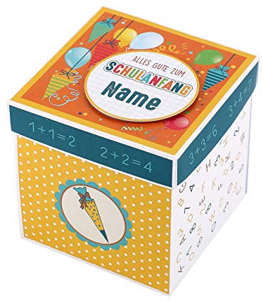 Striefchen® Explosionsbox zur Schuleinführung mit Namensaufdruck - Handgefertigt in Deutschland - einzigartig für ein Geldgeschenk