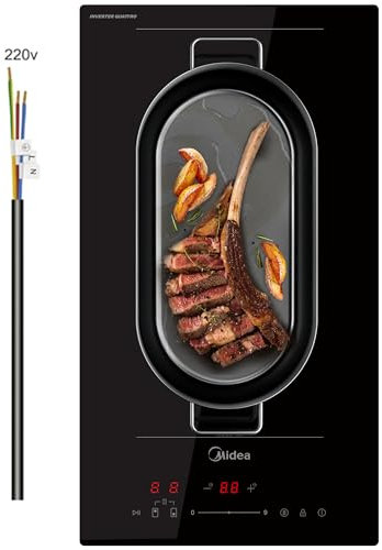 Midea Induktionskochfeld mit Flexzonen Kochfelder Einbau Keramikkochfeld,Verdrahtung, Berührungssteuerung, Automatische Abschaltung, Kindersicherung