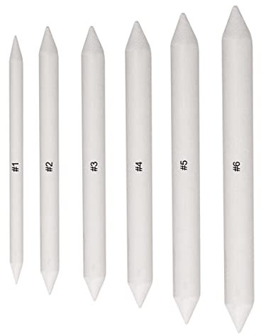 Cozlly 6 Stk Papierwischer zum Zeichnen, Papierstift Wischer, Blending Stift für Skizzenzeichnen und Detailmalerei