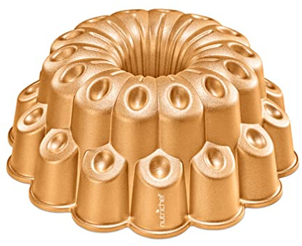 Nutrichef Stampo Ciambella 23 cm per Torta e Ciambellone, Tortiera in Alluminio Pesante con Rivestimento Antiaderente, Bordi Scanalati, Cottura Uniforme, Resistente alle Alte Temperature