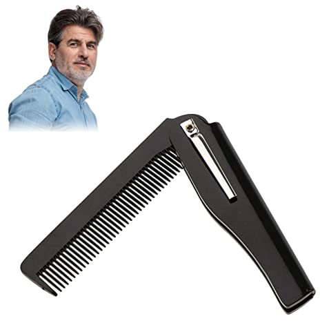 Klappbarer Bartkamm, Faltbarer Kamm für Männe, Taschenbartkamm, Handmade Folding Pocket Comb for Men, Handgefertigter Herrenkamm für den Friseursalon im Haushalt