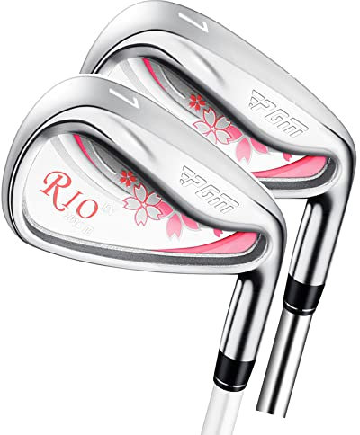 Hierro para palos de golf para mujer #7 con eje de carbono de aleación de titanio para práctica, hierros de golf perfectos para mujeres (eje de carbono)