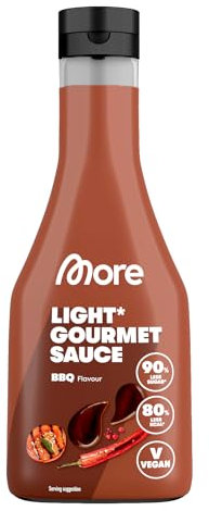 MORE NUTRITION Light Gourmet Sauce, 285ml - BBQ, kalorienreduzierte Sauce, ohne Zuckerzusatz und unnötigem Fett