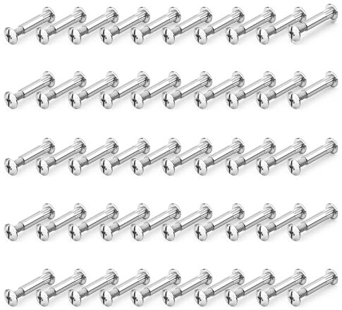 Vis de Raccordement pour Meubles M4 Vis de Connexion pour Meubles avec Boulon pour Connecter Meubles Armoires Placards Bois 50 Pièces
