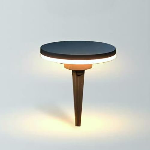 Topmo-plus Faretti a pavimento da esterno in acciaio 24W LED lampade da giardino da terra da prato per sentieri con Inserto a Punta nero illuminazione con Inserto a Punta bianco natural 23CM