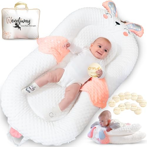 Infant Support Pillow with Adjustable Side Panels for Supervised Tummy Time - Portable Activity Cushion for 0-12 Months - Activity Mat - Pink