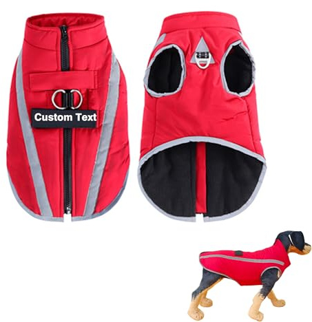 hadefa Cappotto Invernale Personalizzato per Cani, Cappotto Invernale Caldo Riflettente Impermeabile Antivento