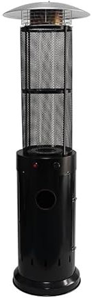 Riscaldatore a propano per esterni dotato di bruciatore in acciaio inox, protezione anti-fiamma, protezione ribaltamento e ruote, riscaldatori esterni per patio