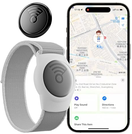 Traqueur GPS pour enfants, adolescents, besoins spéciaux et personnes âgées, fonctionne avec l'application Find My (iOS uniquement), montre GPS cachée pour personnes âgées, étanche, sans frais